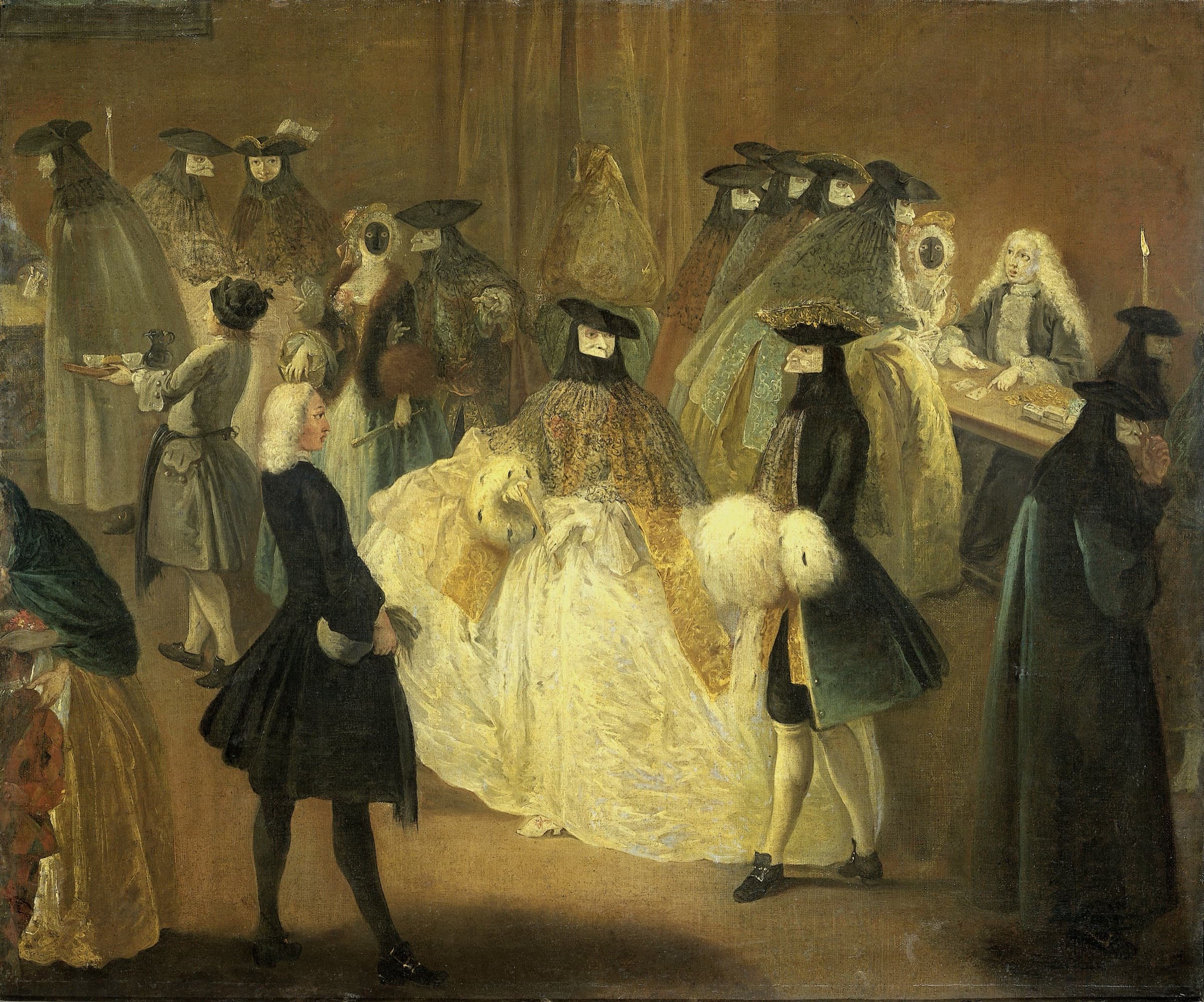 Pietro Longhi's Il Ridotto: masked Venetians at the gaming tables